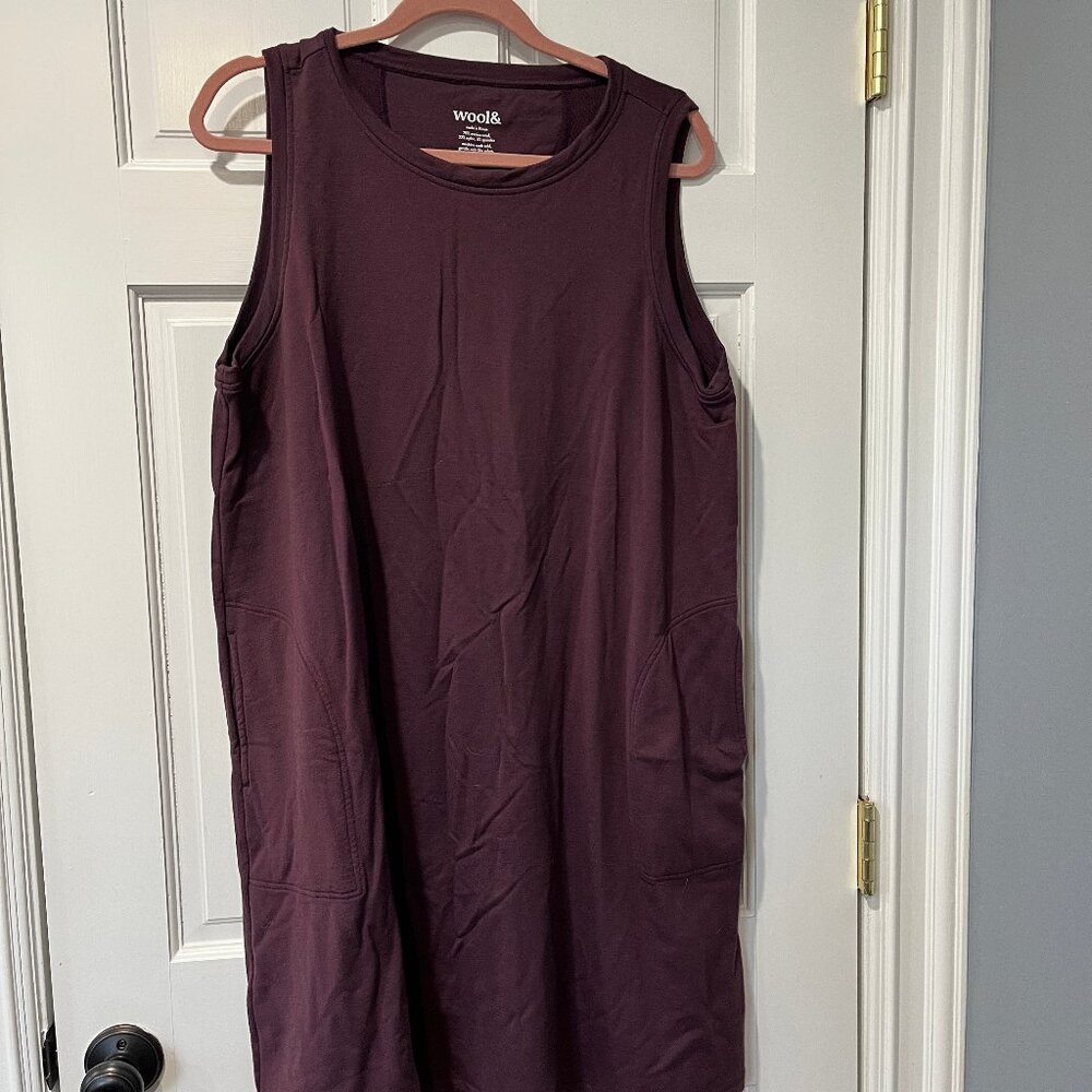Wooland wool& shift dress purple 1X